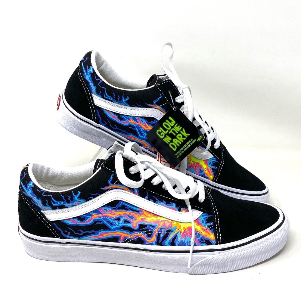 VANS Old Skool Electric Flame Black Men’s Low Top Suede Canvas Shoes VN0A5KRFB03